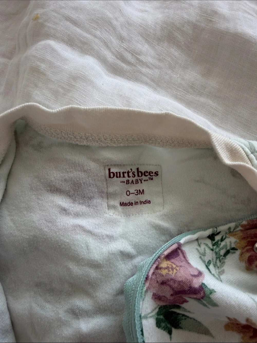Floral Zip-Front Baby pajamas. Organic cotton.